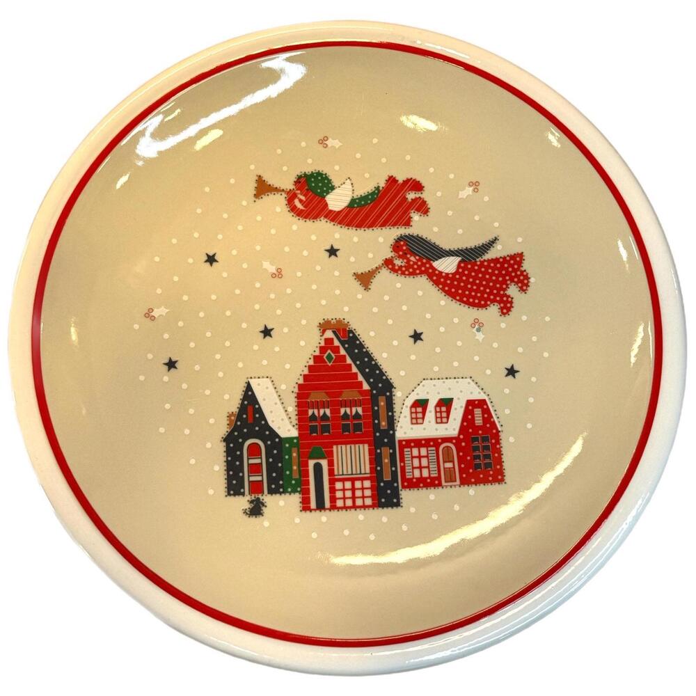 Epoch Holiday Joy Christmas Ceramic Round 11.5” Serving Platter / Chop Plate